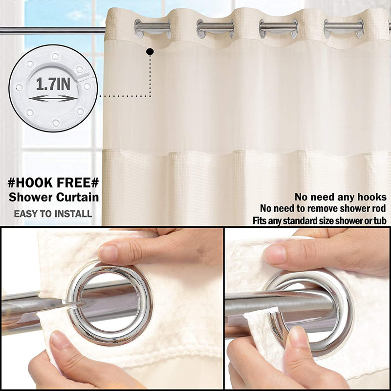 futurecitytrading Hotel Fabric Shower Curtain Without Hook Without Hook